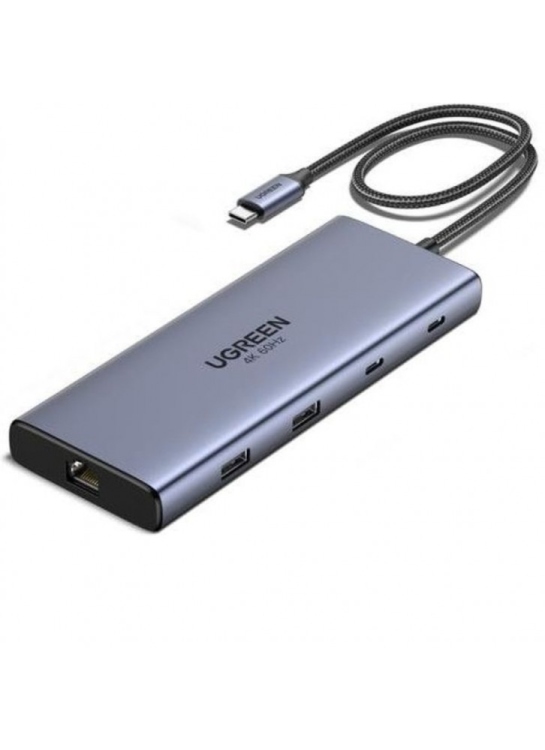  UGREEN 45380 10-IN-1 USB-C TO USB-A 3.2+USB-A 3.0+2*USB-C 3.2+2*HDMI+RJ45 GIGABIT+SD&TF +PD PORT CONVERTER