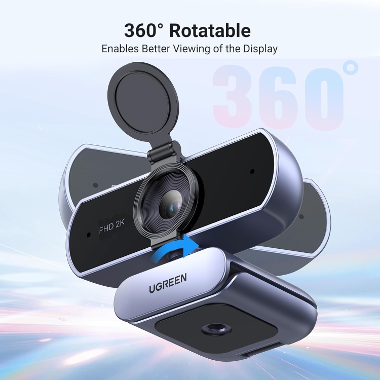  UGREEN 25442 USB 2K 30 FHD MIC NOISE LIGHT 360 DEGREE WEBCAM