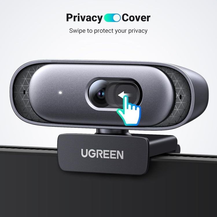 UGREEN 35626 CM778 USB 2K 60FPSAUTO FOCUS & LIGHT CORRECTION, DUAL MIC FOR CLEAR STEREO AUDIO CAMERA