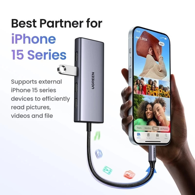  UGREEN 45379 7-IN-1 USB-C TO 2*USB-A 3.2+2*USB-C 3.2+2*HDMI+PD PORT CONVERTER