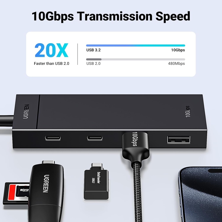  UGREEN 35583 4-PORT USB 3.2 GEN 2 HUB USB-C TO 2XUSB-A + 2XUSB-C HUB