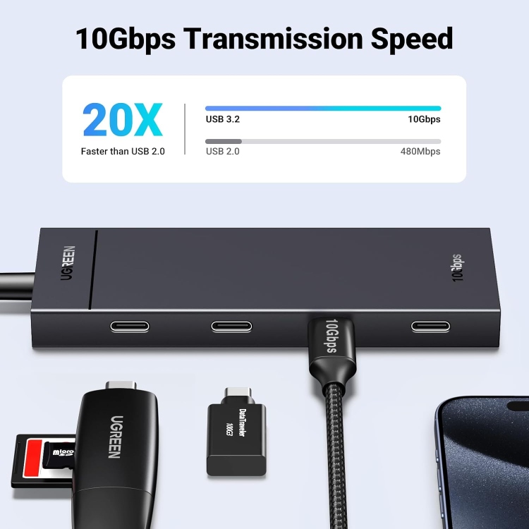  UGREEN 35584 4-PORT USB 3.2 GEN 2 HUB USB-C TO 4XUSB-C HUB