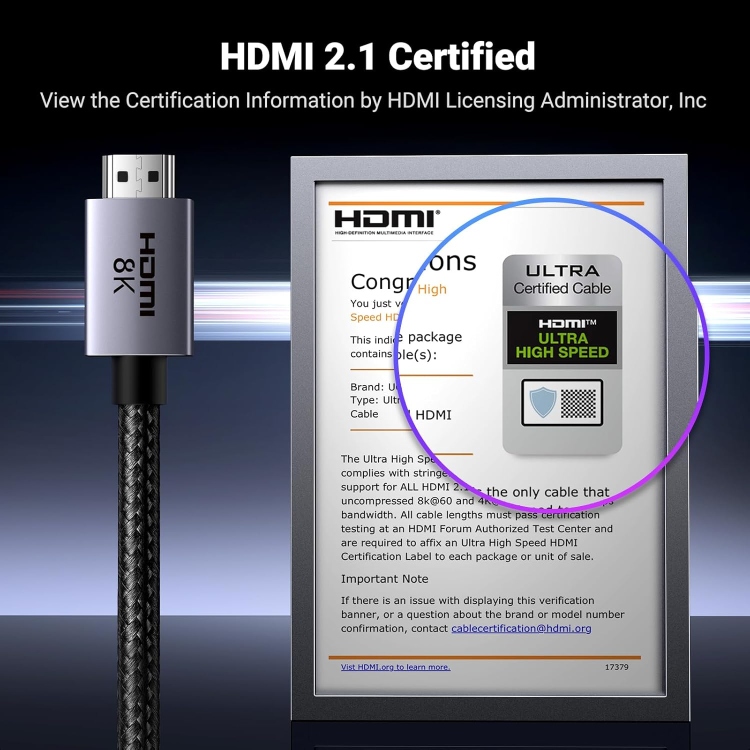 UGREEN 25910 HDMI 8K CABLE 2M