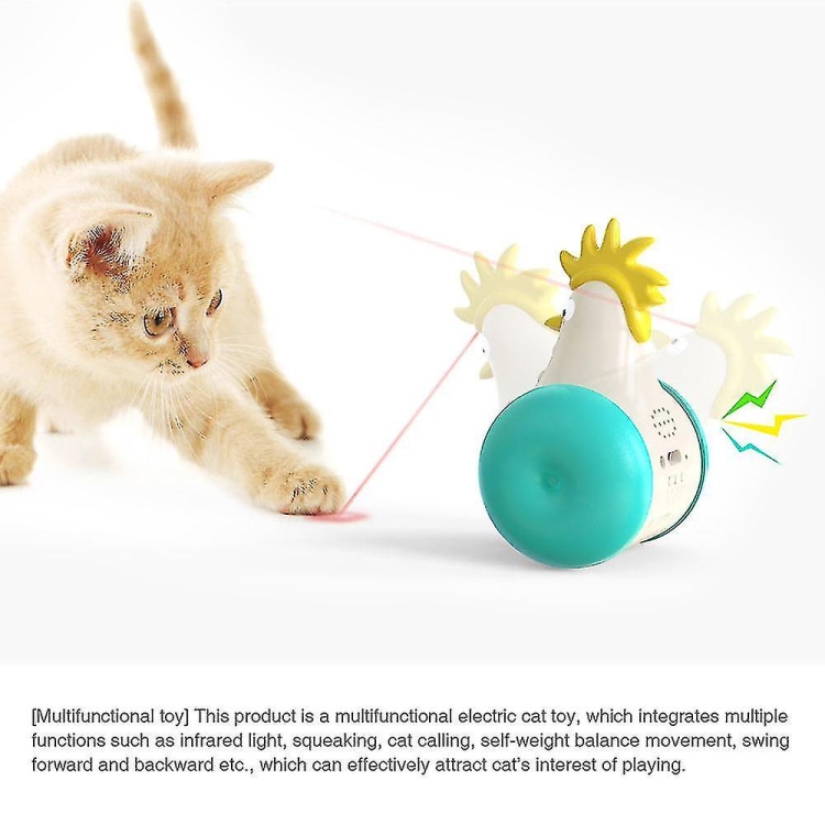 Chicken shaped cat toy with electric sound and laser