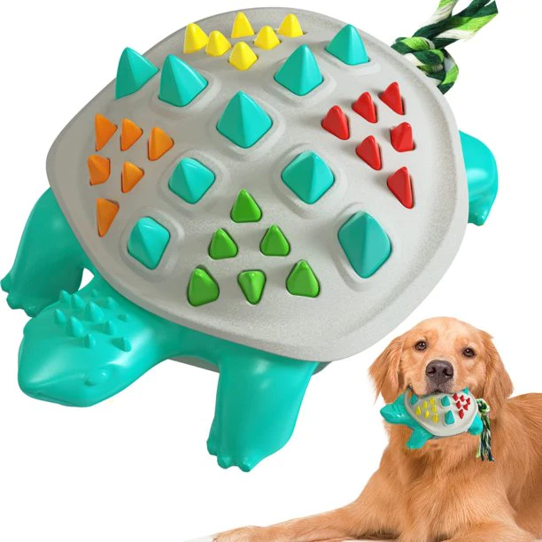 Colorful God Turtle Shaped Dog Chew Toy Entertainment Function Improve IQ Relieve Anxiety Remove Calculus Rub and Clean Teeth