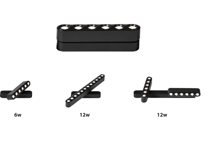 Movable 6*1w led magnet light 24'' beam angel lenses ضوء مغناطيسي ثابت 6*1 واط LED عدسات زاوية شعاع 24 بوصة