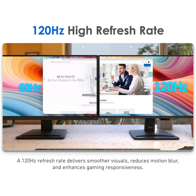 MSI PRO MP275  E2  27" IPS FULL HD 120HZ 1 MS EYE CARE -IN SPEAKERS  VGA & HDMI & DP - WHILE