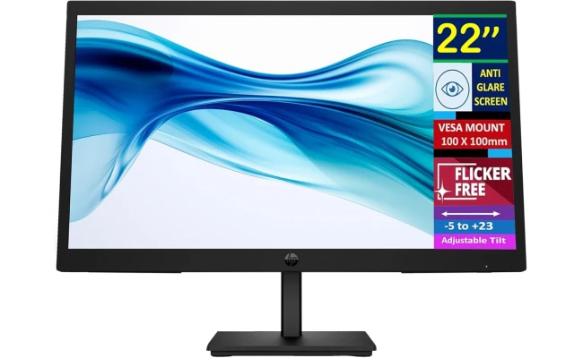 HP PRO 322PV 22" FULL-HD 75HZ ANTI-GLARE, FLICKER FREE LOW BLUE LIGHT W/ HDMI & VGA INTERFACE , BLACK