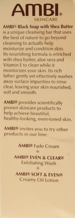 Ambi Skincare Black Soap with Shea Butter, 99 g