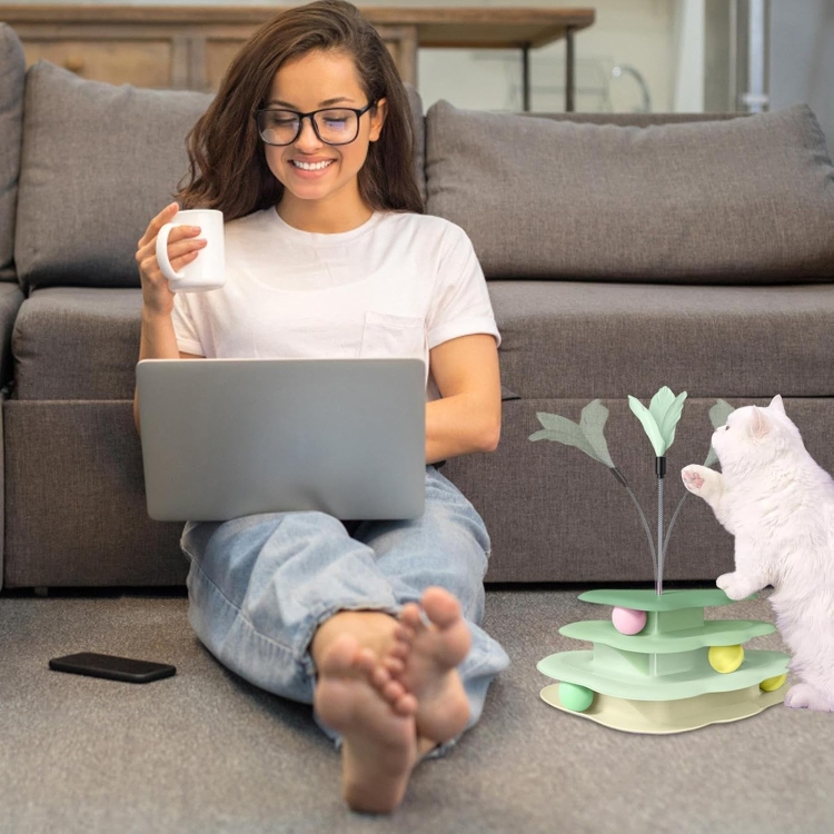  Interactive Cat Toy | Four-Layer Cloud Shape Interactive Cat Toys for Indoor Cats