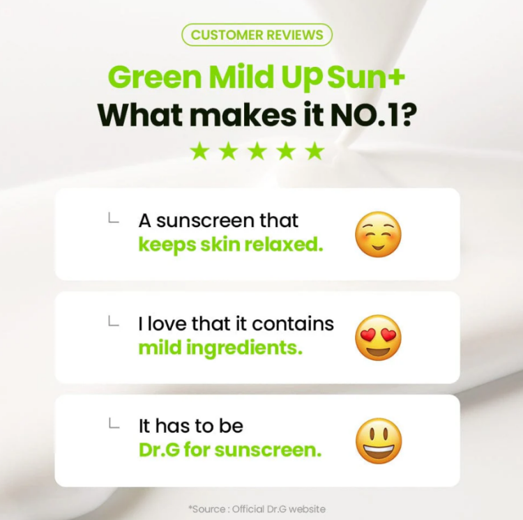 Dr.G, Green Mild Up Sun+ SPF50+ PA++++