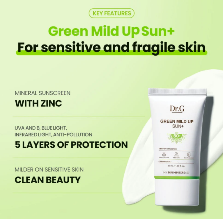Dr.G, Green Mild Up Sun+ SPF50+ PA++++