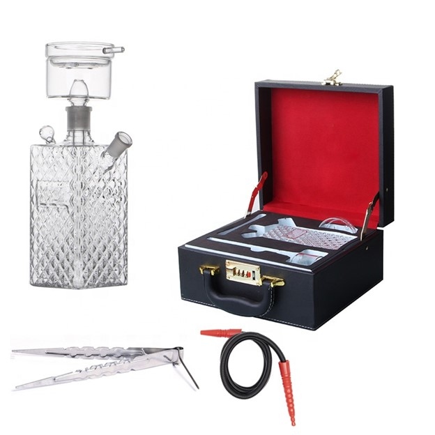 SHISHCO Hookah Cubic Glass Shisha Set - with Carry case 