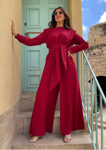 Padded Shoulder Jumpsuit