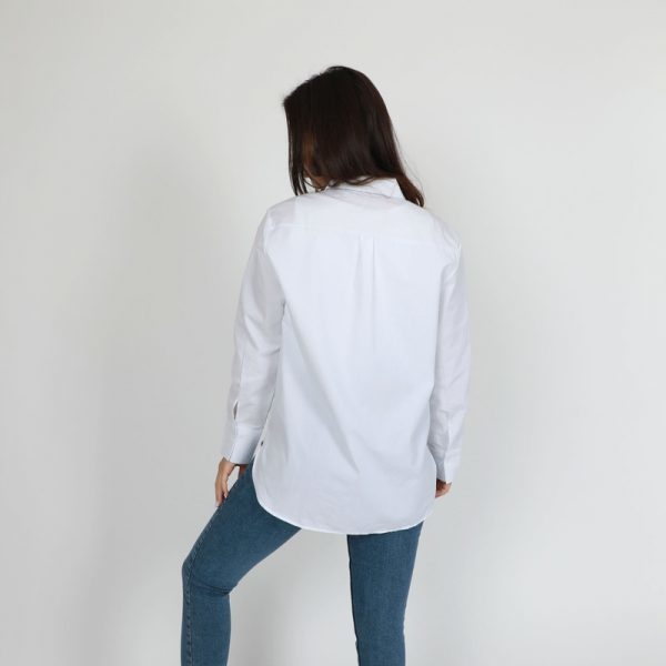 Button Front White Blouse