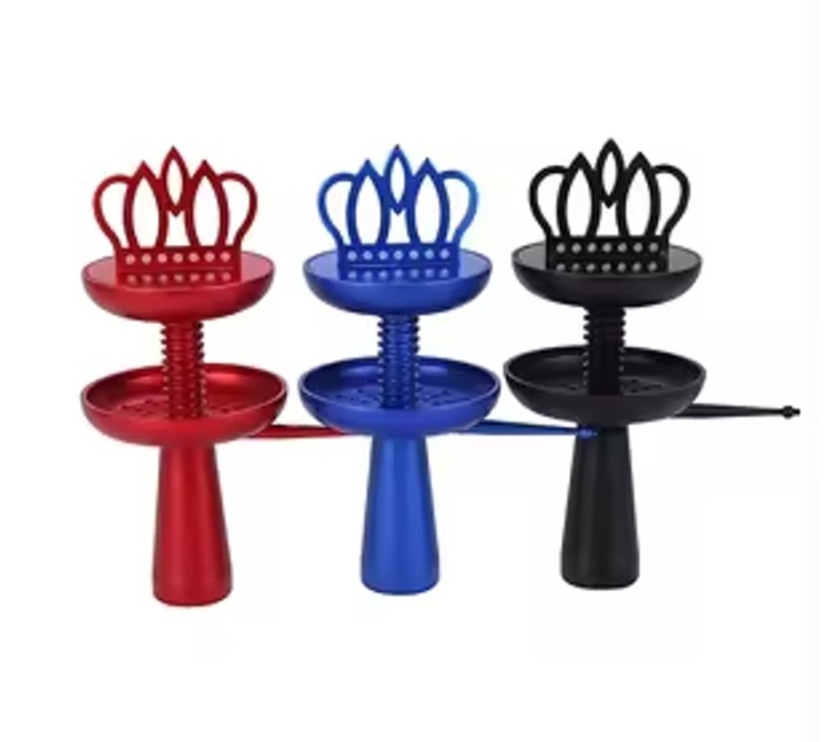 Hookah Stainless Crown Bowl - Two-Layers  - Assorted Colors 