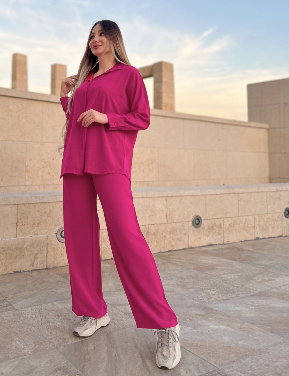 Drop Shoulder Blouse & Wide Leg Pants