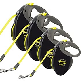 lexi GIANT, tape leash, XL: 8 m, black/neon yellow  75 kg