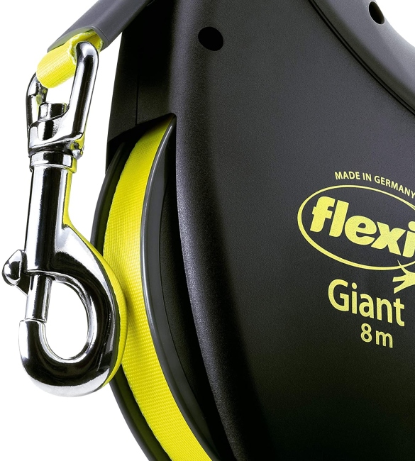 lexi GIANT, tape leash, XL: 8 m, black/neon yellow  75 kg