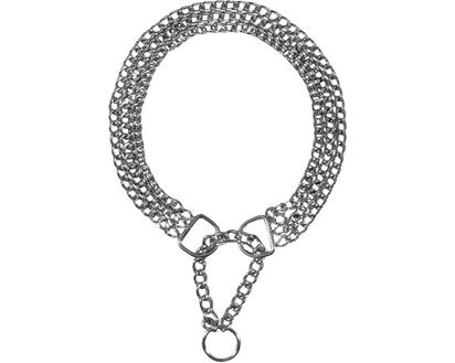 Trixie Chromed Triple Row Semi-Choke Chain with Strain Relief, ( From Medium to XL )