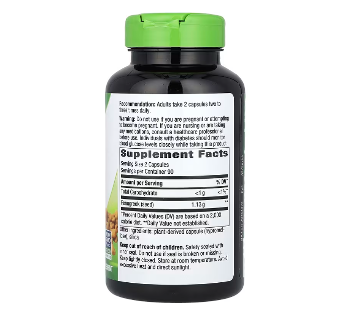 Nature's Way, Fenugreek Seed 1,130 mg (180 Vegan Capsules)