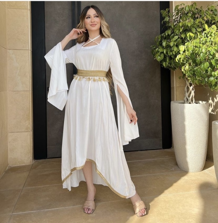 Long Sleeve Belted Jalabiya