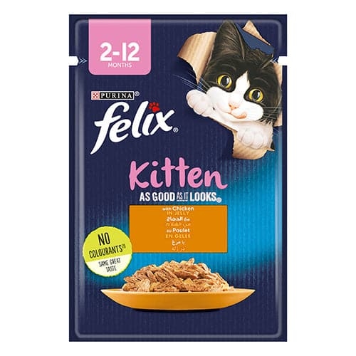 Purina Felix  As Good As It Looks  Chicken In Jelly For Kitten 85g