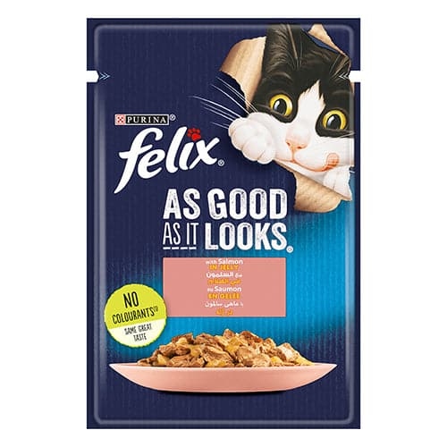 Purina Felix  As Good As It Looks  Salmon  In Jelly For Cats 85g