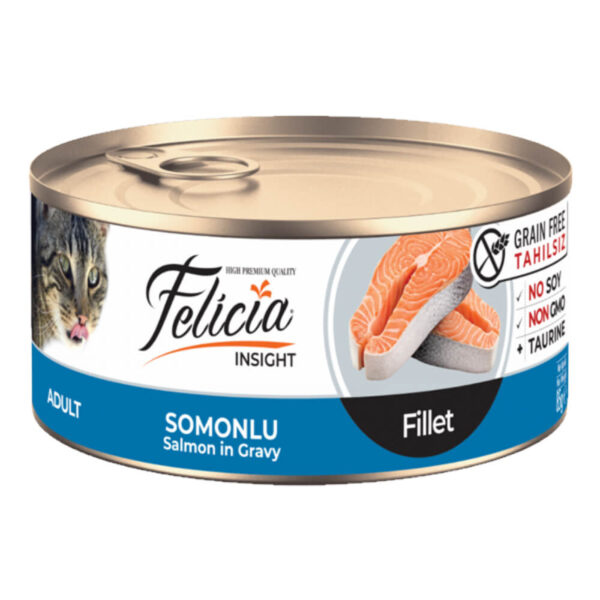 Felicia Canned Adult Cat Food Fillet Salmon in Gravy 85g