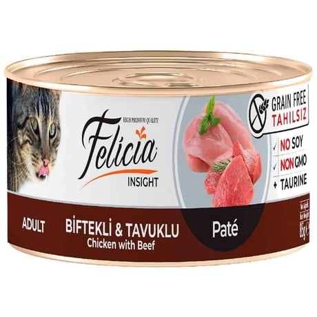 Felicia Grain Free Steak Chicken Minced Fresh Cat Food 85 Gr