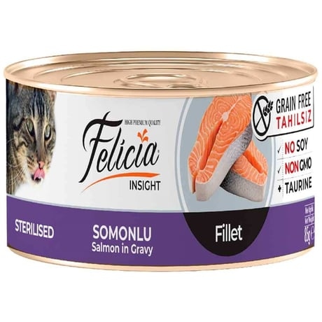 Felicia Grain Free Sterilized Salmon Fillet Fresh Cat Food 85 Gr