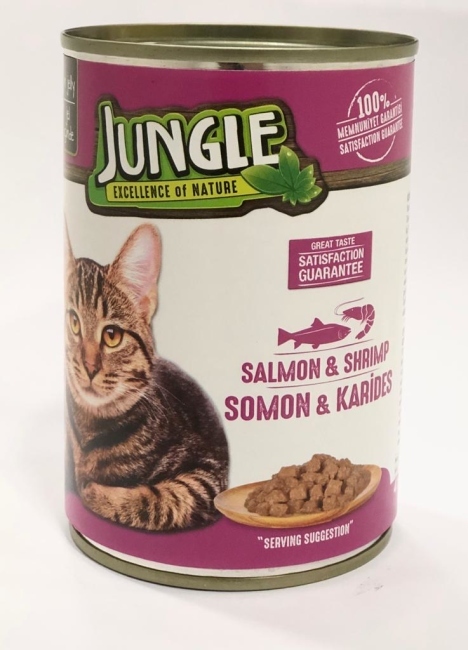 jungle wet food cat 415g salmon & shrimp