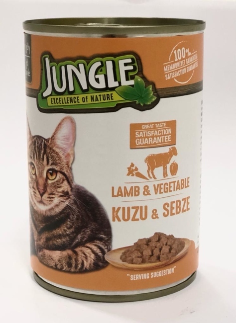 jungle wet food cat 415g lamb & vegetable