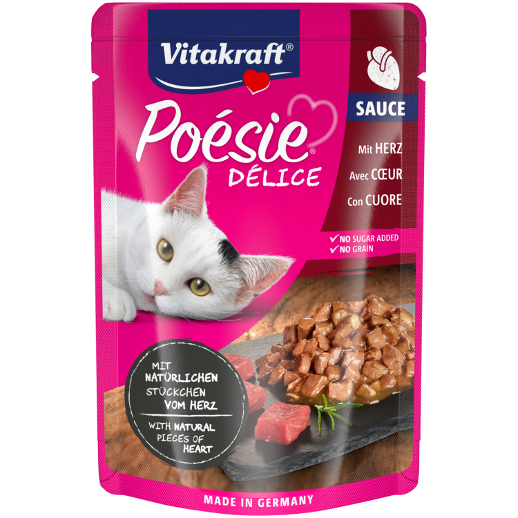 VITAKRAFT POÉSIE DÉLICE POUCH HEARTS IN SAUCE 85 G 