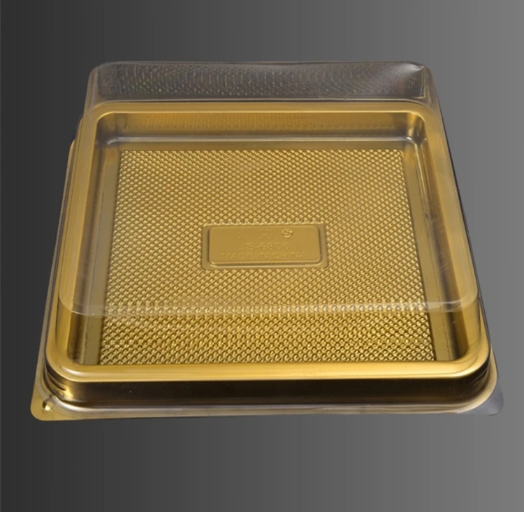 علب ذهبي مع غطاء شفاف 27×27 ارتفاع 8
