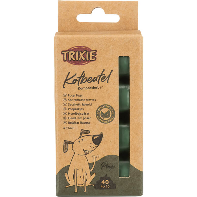 Trixie Dog Dirt Bags Biodegradable Compostable 4 Rolls of 10 Pcs