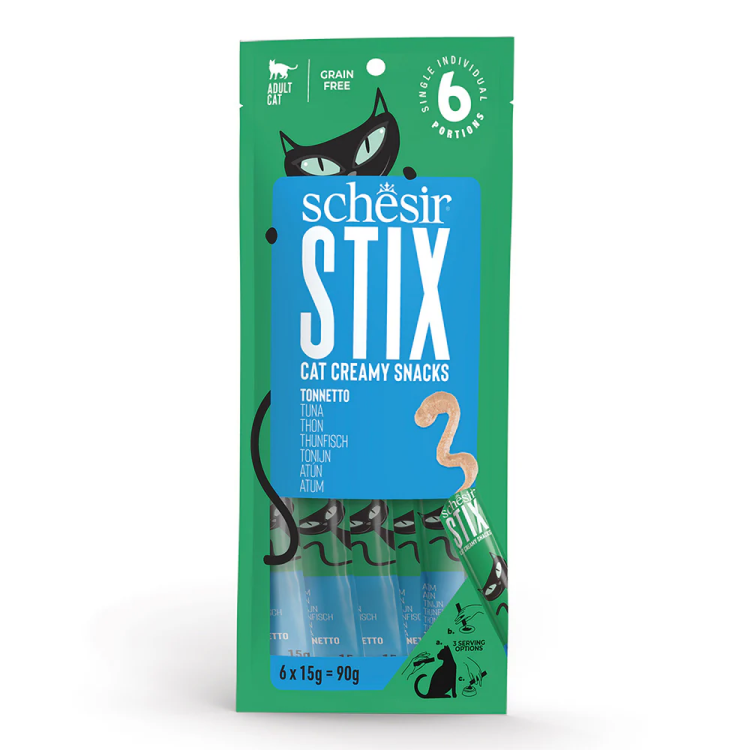 Schesir stix creamy treat with tuna flavor 