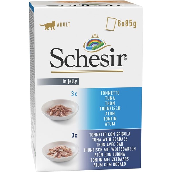 Schesir variety pack tuna &tuna with seabass in jelly 