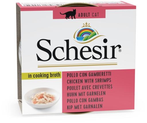 Schesir chicken with shrimp in cooking broth 