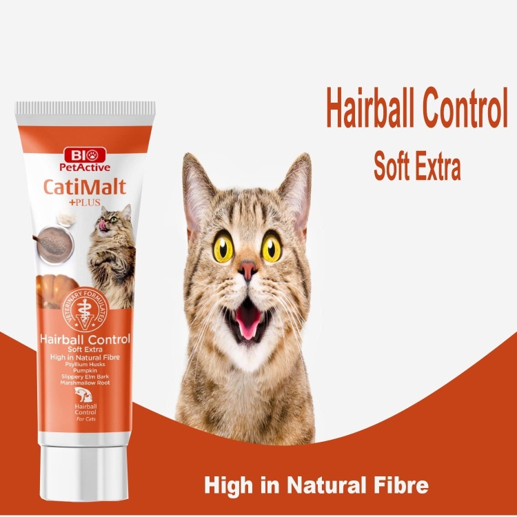 Bio Pet Active CatiMalt + Plus جميع علاجات كرة الشعر الطبيعية للقطط بنكهة اليقطين اللذيذة