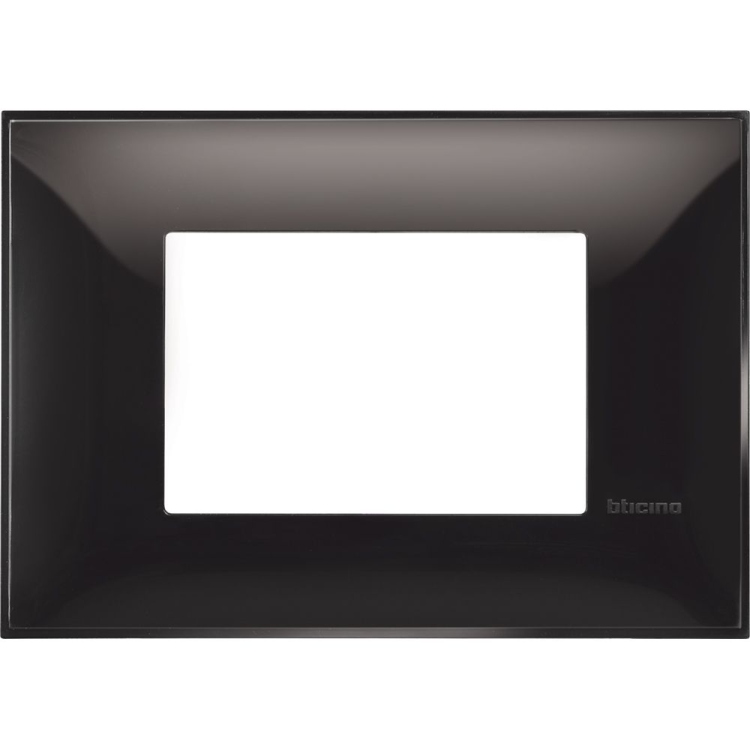 cover plate - 3 modules - Black nickle غطاء اسود بإيطار نيكيل معدن
