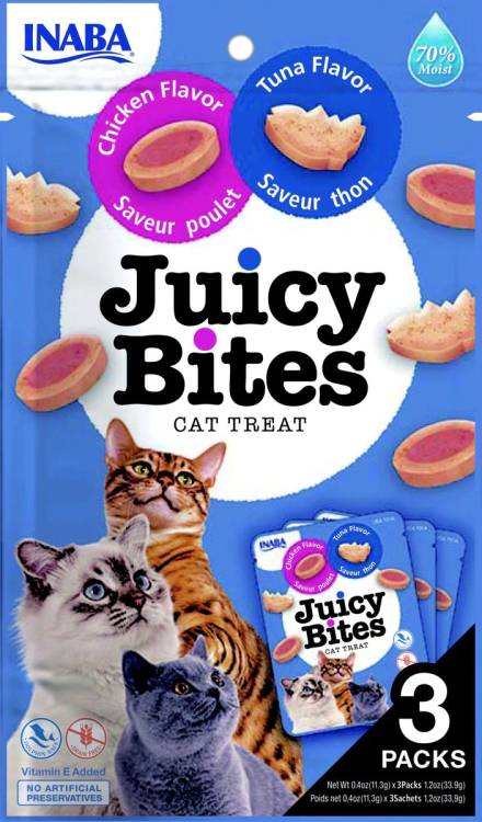 Inaba Juicy Bites Tuna & Chicken Soft & Chewy Cat Treats,