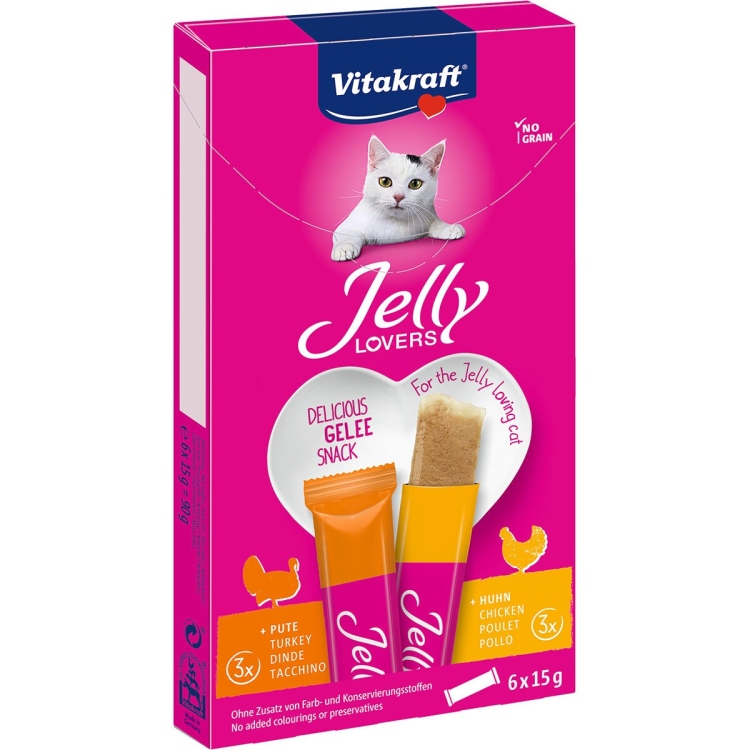 VITAKRAFT Jelly lovers snack with chicken and turkey in jelly for cats box 6 units 15 g