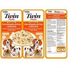 INABA Dog Twins 2Pack 80g Chicken Veg Beef