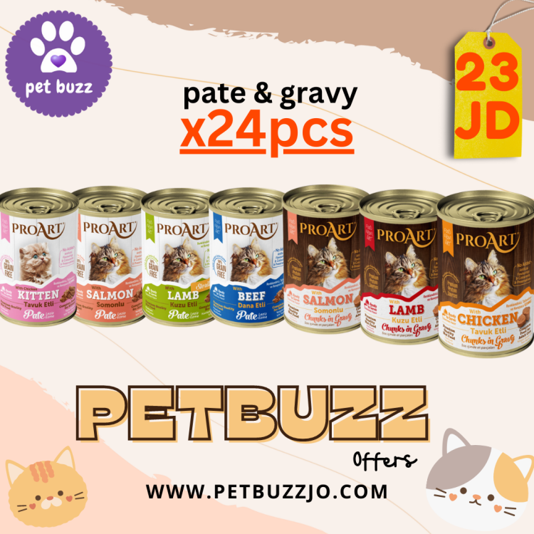 Pro Art Cat Wet Food Pate and Chunks offer 24 pcs