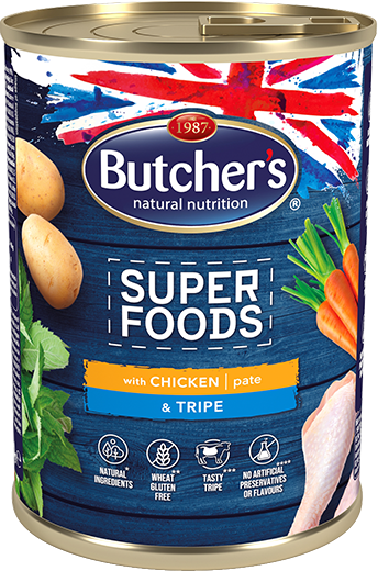 BUTCHER’S SUPER FOODS TRIPE AND CHICKEN PATE 400G