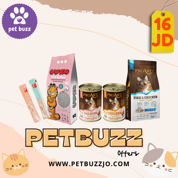 MONTHLY NEEDE CAT OFFER (PRO ART CAT FOOD 2KG + 2 CAT CANS 400GM + CAT LIITER + CREAMY TREAT ) 