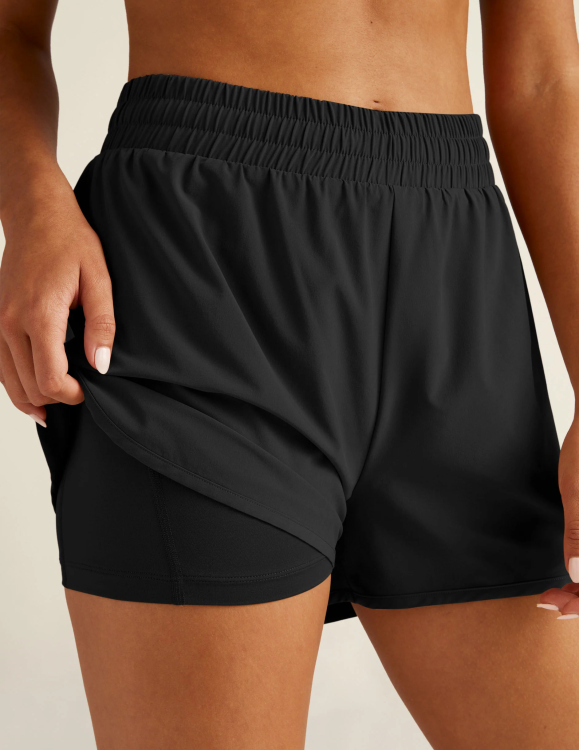 Beyond Yoga Stretch Woven In Stride Lined Short