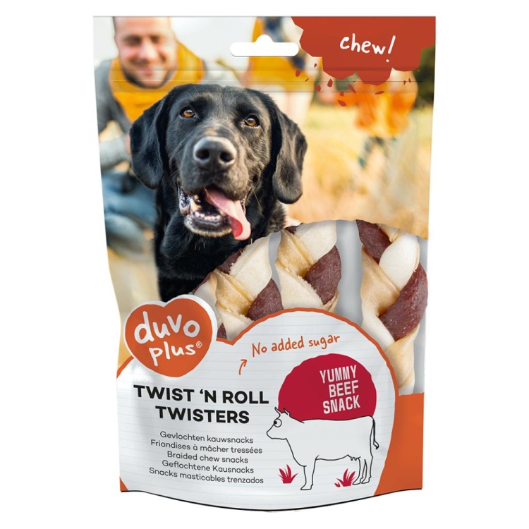 duvo plus Twist `n Roll Twisters beef