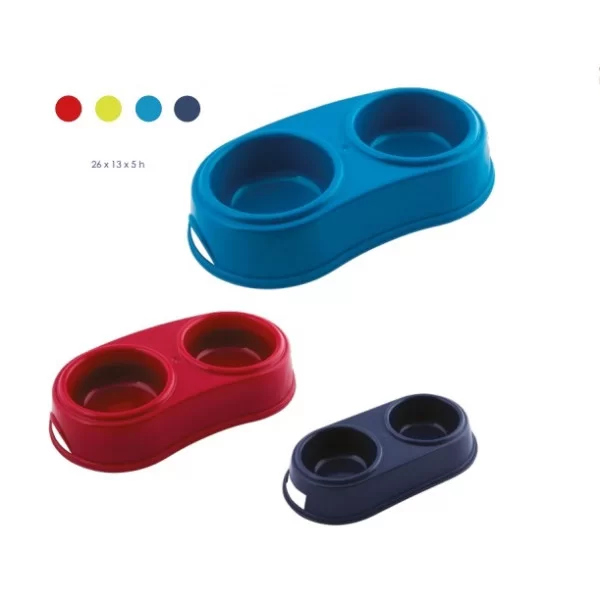 Double bowl food water dogs cats 26cm